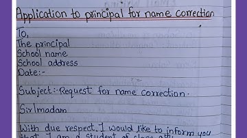 Application Letter To Headmaster Or Principal For Name Correction/Name/ Correction Of Name.