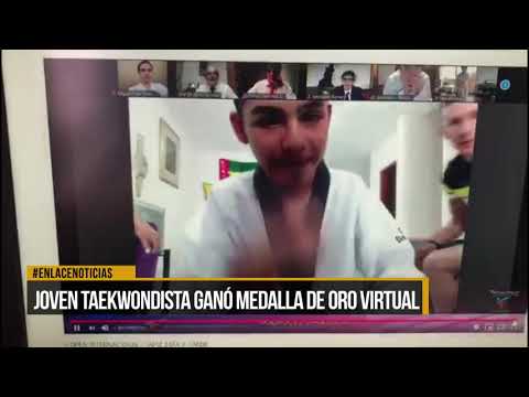 Joven taekwondista ganó medalla de oro virtual