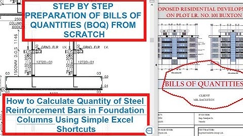 ESTIMATING QUANTITY OF STEEL REINFORCEMENT FOR COLUMNS E11//BILLS OF QUANTITIES (BOQ) USING EXCEL