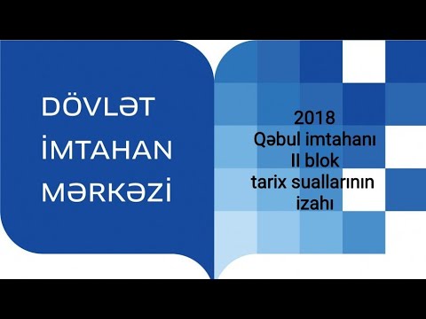 Dim 2018 qəbul imtahanı tarix testlərinin izahı. 0507615050