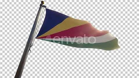 Seychelles Flag on a Flagpole with Alpha-Channel | Motion Graphics - Envato elements