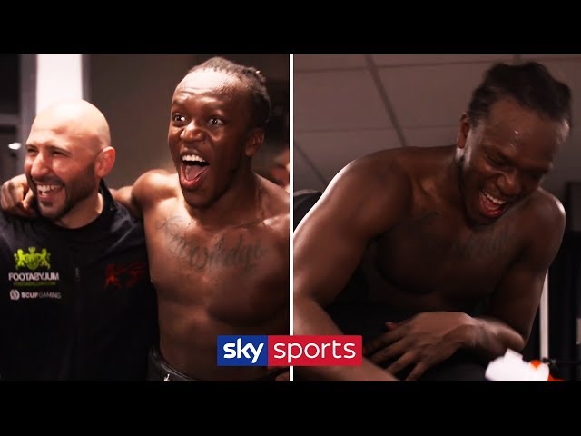 EXCLUSIVE! KSI DRESSING ROOM CELEBRATIONS AFTER BEATING LOGAN PAUL! 🎉 