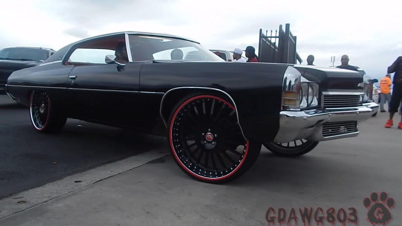 Black on Black 72 Impala on 26" Forgiatos with full red interior f...