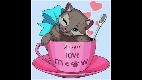Watch the video about Coloring a Drawing of a Kitten in a Teacup in Magic Color App