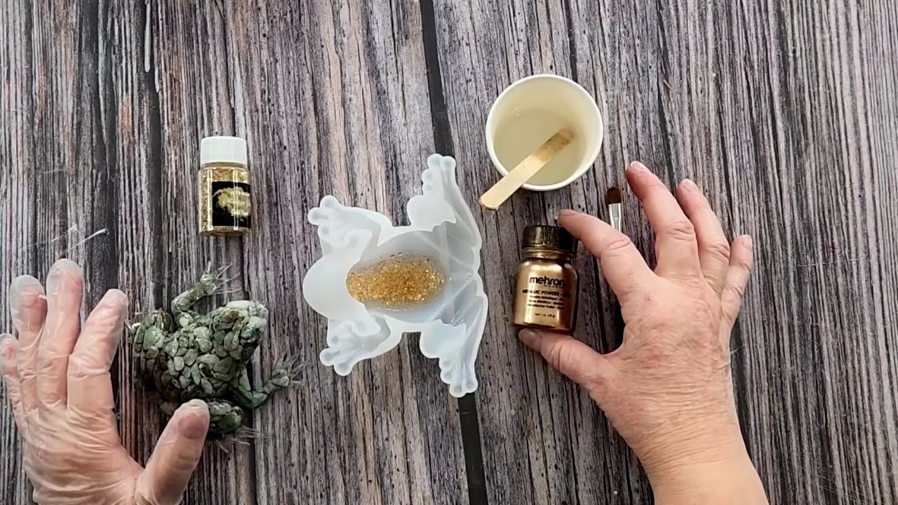 #1580 The Most Beautiful Resin Magical Golden Frog!