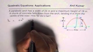 Find the height from which the Chunk of cement falls Quadratic Application