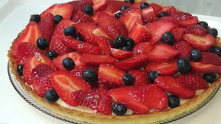 تارت الفراز/تارت الفراولة(تورتة)tarte aux fraises/@cuisinearij