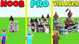 Minecraft Battle: NOOB vs PRO vs VILLAGER: MEDIEVAL CASTLE BUILD CHALLENGE / Animation