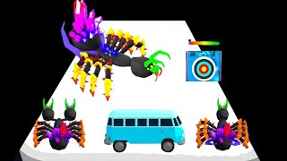 Spider Shoot Run - Level Spider Max Level Gameplay (Insect Evolution Run) New Update ⚜️ Merge Master