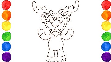 How to color Moody Moose Fanmade Smiling Critters Poppy Playtime Chapter 3 🌈Happy Coloring🌈