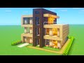 Minecraft Tutorial: How To Make A Modern Wooden Mansion "2020 Turorial"