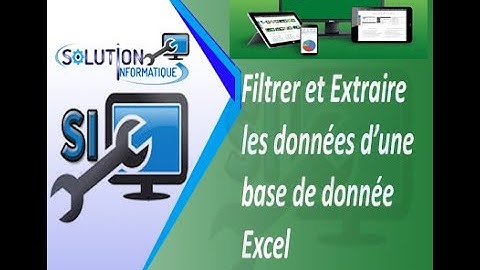 Excel  2019: Filtrer et Extraire les données d