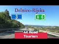 Driving Croatia: D3 Delnice - Rijeka - 4K scenic drive from the mountains to the sea