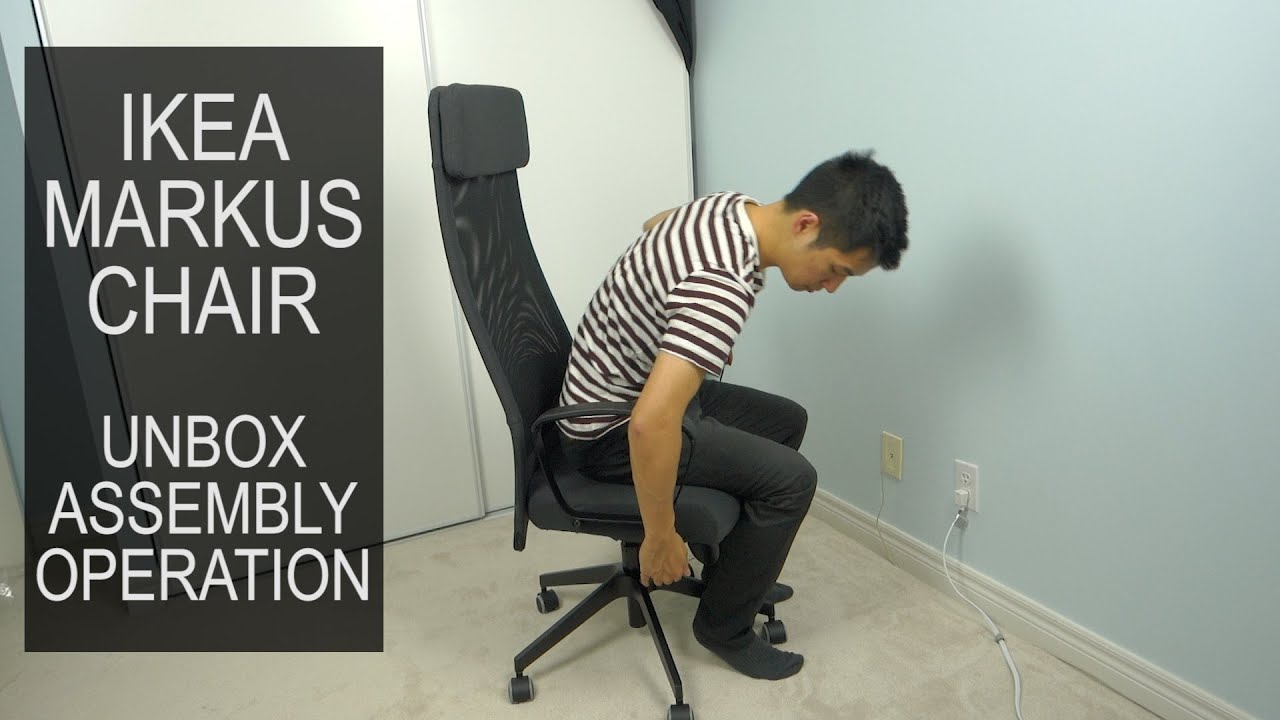 ikea markus office chair unboxing assembly and operation