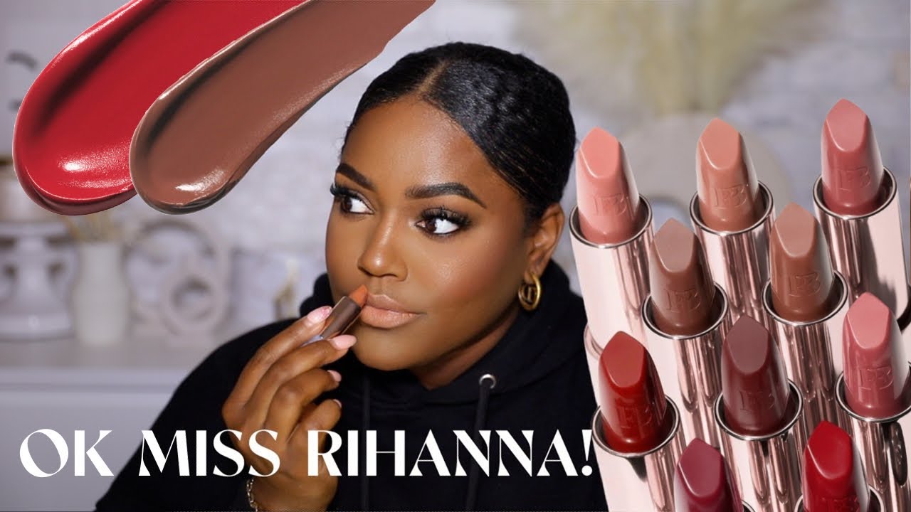 Rihanna in gorgeous lipstick colors!  Fenty beauty, Beauty lipstick,  Lipstick