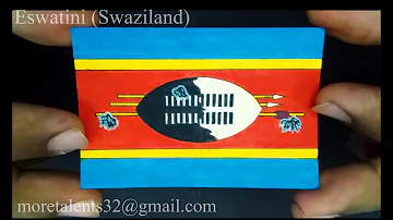 Draw Eswatini Swaziland Flag while Anthem National