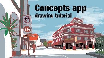 Street scene drawing tutorial with Concepts app