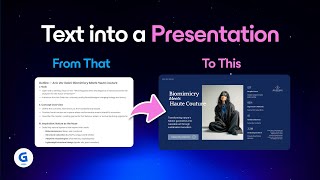 Turn Your Text into a Presentation with AI | Gamma Tutorial