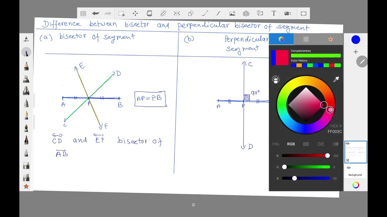 Difference between segment bisector and perpendicular bisector 