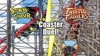 Coaster Duel! Storm Chaser Vs Twisted Timbers