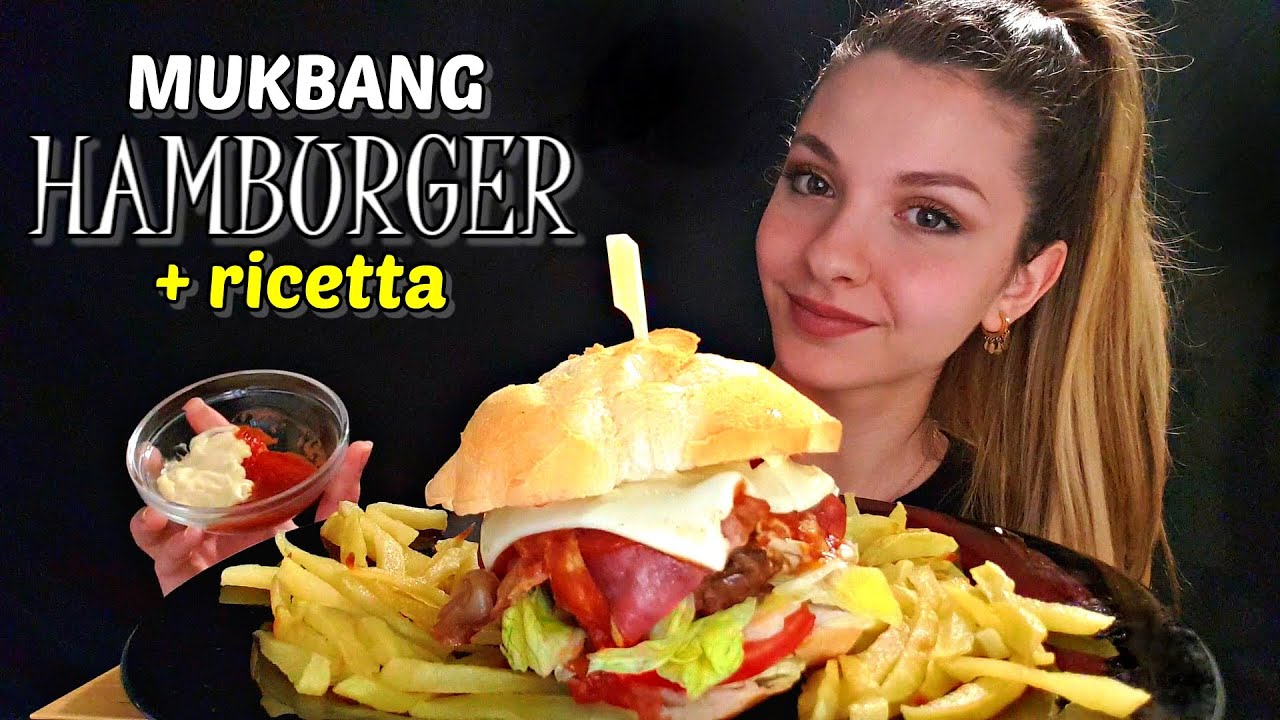MUKBANG HAMBURGER e PATATINE in Whispering | Eating Sounds- ASMR ita
