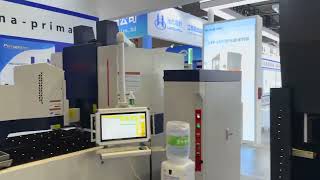 CNC fiber laser cutting machine hybrid press brake bending machine in Shanghai exhibitions