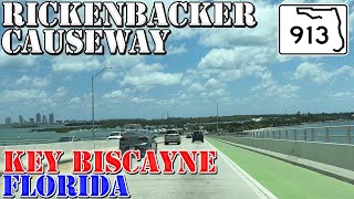 FL 913 East  Rickenbacker Causeway  Miami to Key Biscayne  4K Highway Drive