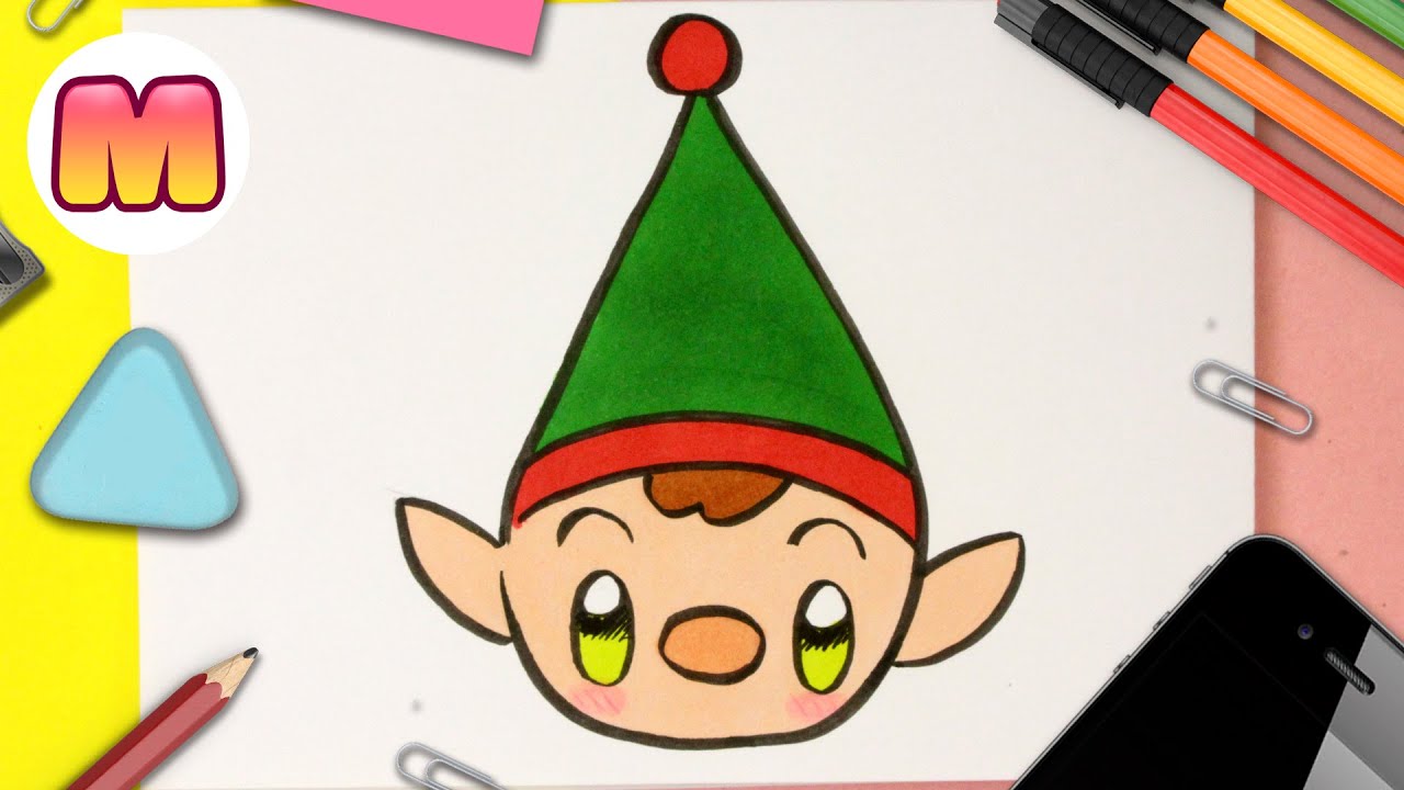 COMO DIBUJAR UN ELFO O DUENDE KAWAII – dibujos de navidad faciles -  aprender a dibujar paso a paso - thptnganamst.edu.vn