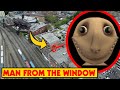Drone catches the man from the window looking into a strangers window  man from the window caught