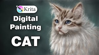 Digital Painting. a cat in Krita. speedpaint