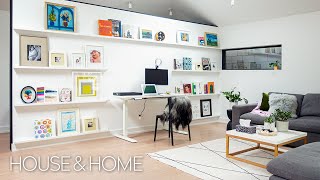 Makeover: Garage Transformed Into Modern Home Office And Entertainment Space