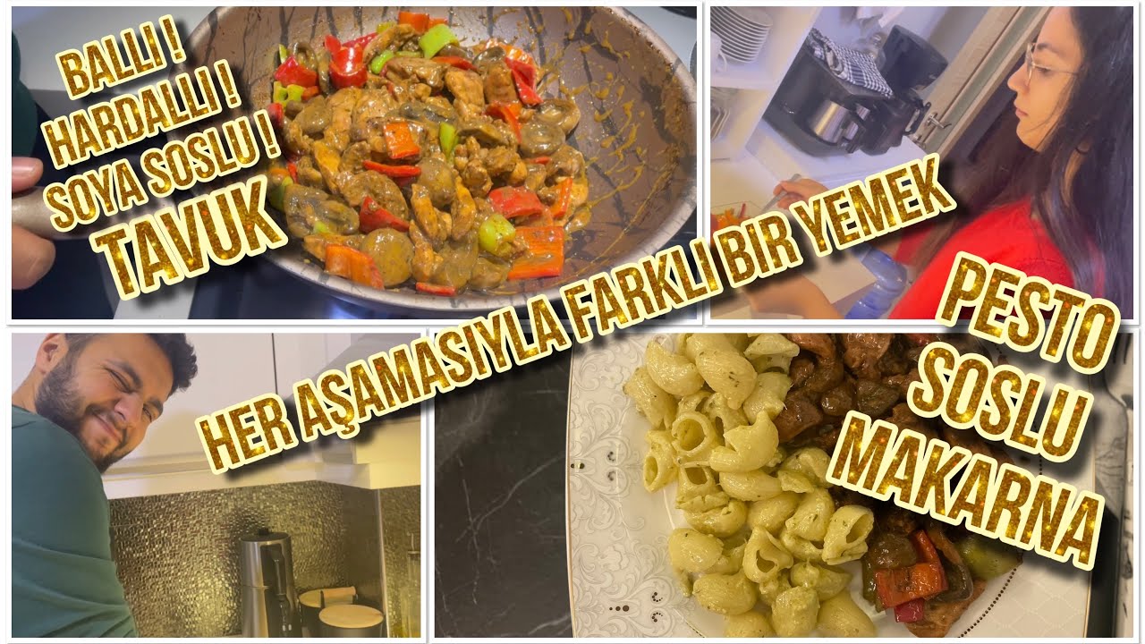 YEMEK TARİFLERİ / BALLI HARDALLI SOYA SOSLU TAVUK / PESTO SOSLU MAKARNA / GÜNLÜK VLOG