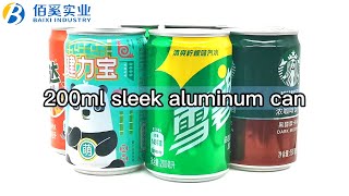 200ml sleek aluminum can for beer carbonated drinks soda water