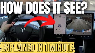 Tesla Autopilot in 1 minute - How Self-Driving Cars See #shorts
