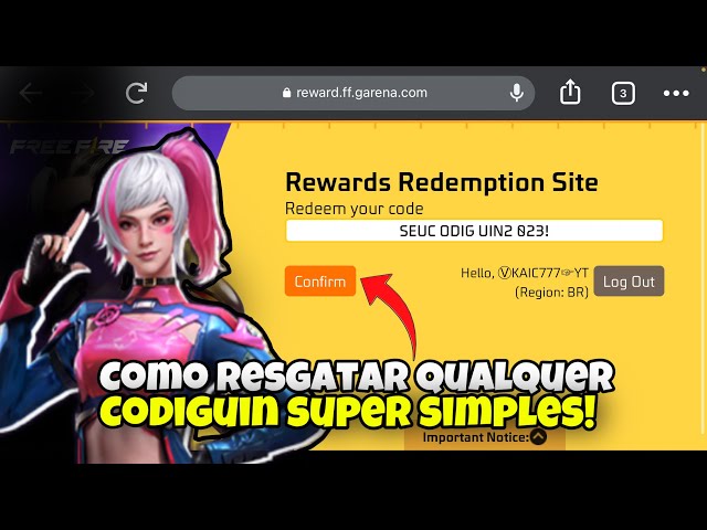 CODIGUIN FF 2023: qual código Free Fire resgatar em abril no