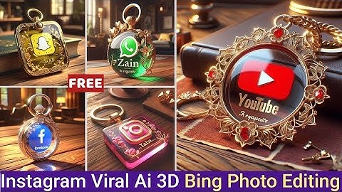 How To Create Keyring Name 3D Social Media Images |Ai Photo Editing |Bing Image Genrator