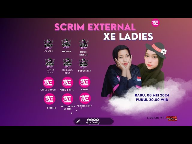 🔴LIVE SCRIM EXTERNAL XE LADIES X KENZI CEWE - 8 MEI 2024 FF MAX class=