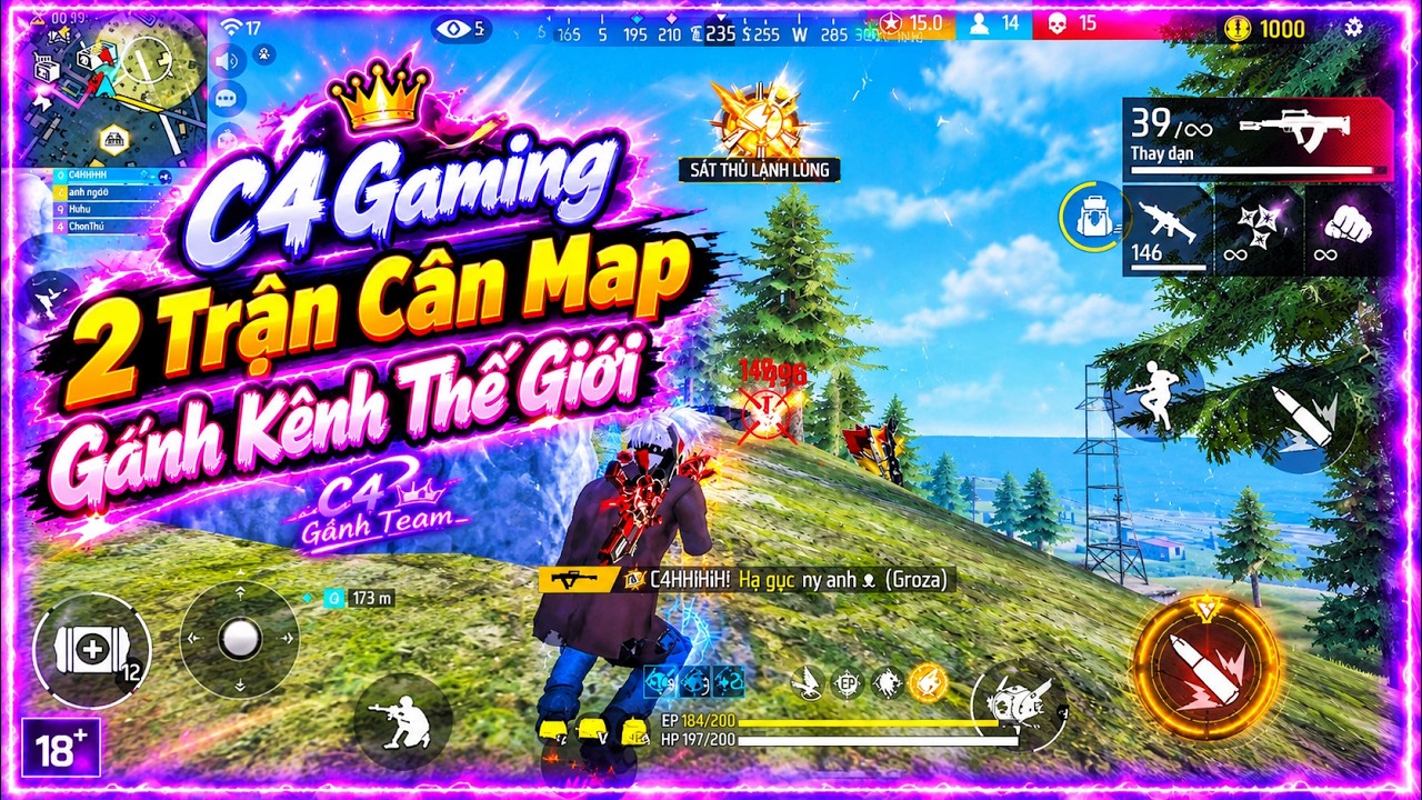 [Free Fire] C4 Gaming 2 Trận Cân Map Gánh Kênh Thế Giới Top 1