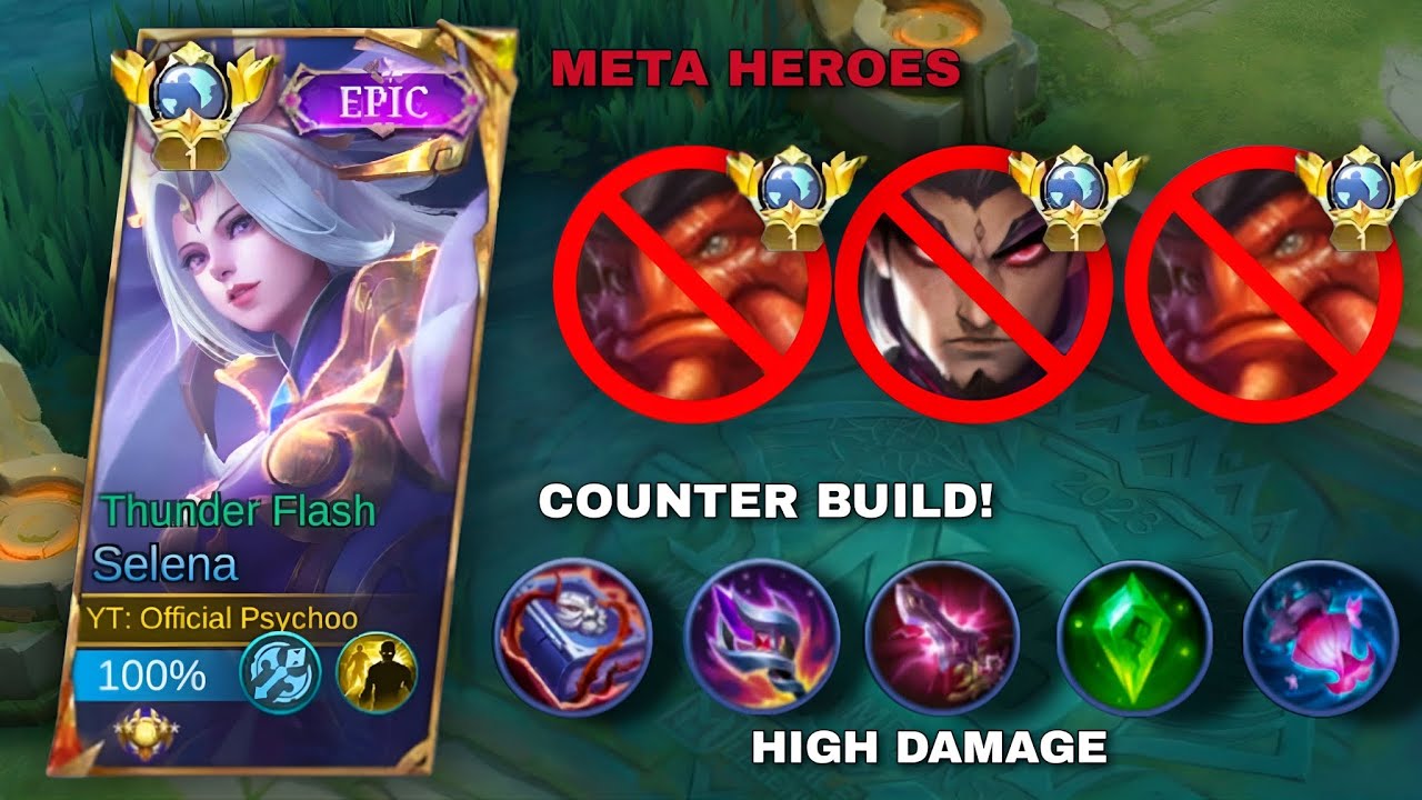 SELENA BEST COUNTER BUILD FOR META HEROES (MUST TRY) | SELENA MVP GAMEPLAY | TOP GLOBAL SELENA -MLBB