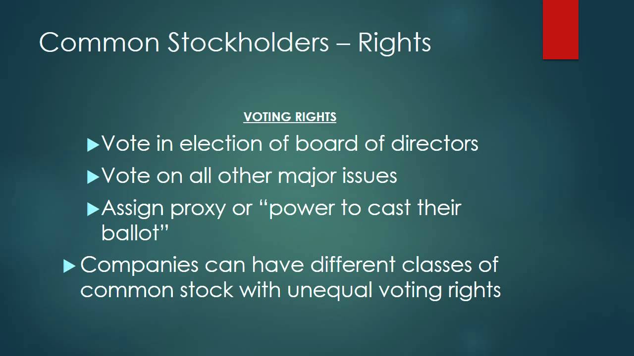 Common Stockholders Rights YouTube