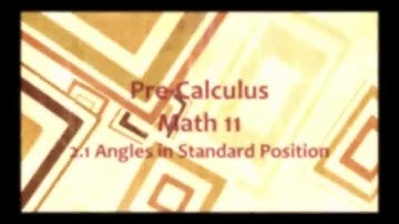 2.1: Angles in Standard Position