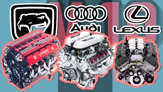 Viper vs.  Audi vs.  Lexus V10 Engine