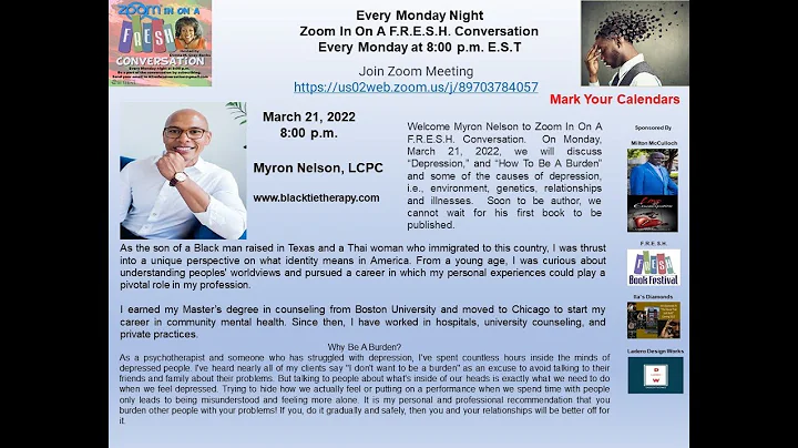 Myron Nelson - Therapist ' Topic "Depression" on Z...