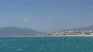 Extreme Kitesurf in Tarifa with 45knots levante