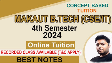 MAKAUT B.tech CSE 4th sem online tuition 2024 | B.Tech tuition in west bengal