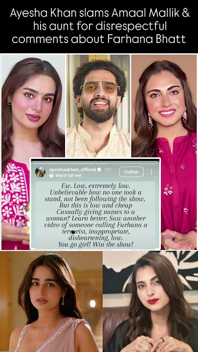 Ayesha Khan slams Amaal & his aunt for disrespectful comments about Farhana #farhanabhatt#biggboss19