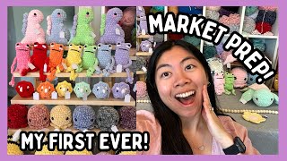 crochet with me 🌸 market prep, my first ever market! quick & easy amigurimi project ideas