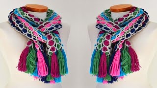 Rectangular shawl distinctive and elegant crocheted Keffiyeh كروشيه شال مستطيل كوفيه مميزه وجميله