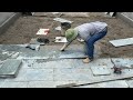 Garden Stone Paving Techniques | Building Yard In Stone Natural | Natural Stone | DIY Patio Project