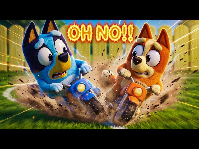 🚨 OH NO! Bluey & Bingo Almost CRASH! 🏁 Fun Race Goes Wrong